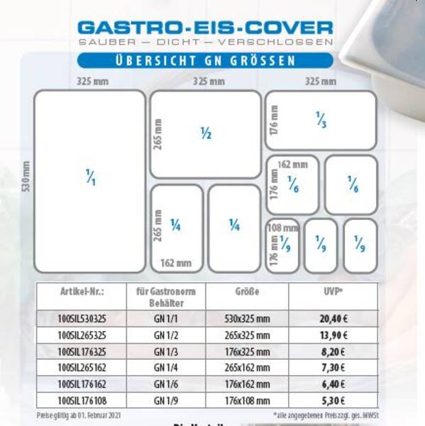 Gastro-Eis-Cover für GN-Behälter